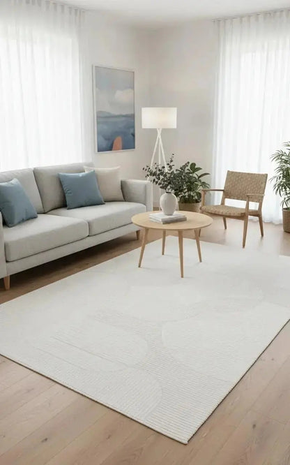 Polo 74775-60 Akrilik Modern Krem Halı – Lazer Kesim, Saçaklı, Dokuma Taban