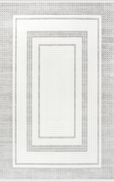 Polo 74779-95 Akrilik Modern Krem Halı – Lazer Kesim, Saçaklı, Dokuma Taban