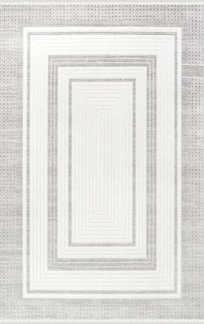Polo 74779-95 Akrilik Modern Krem Halı – Lazer Kesim, Saçaklı, Dokuma Taban
