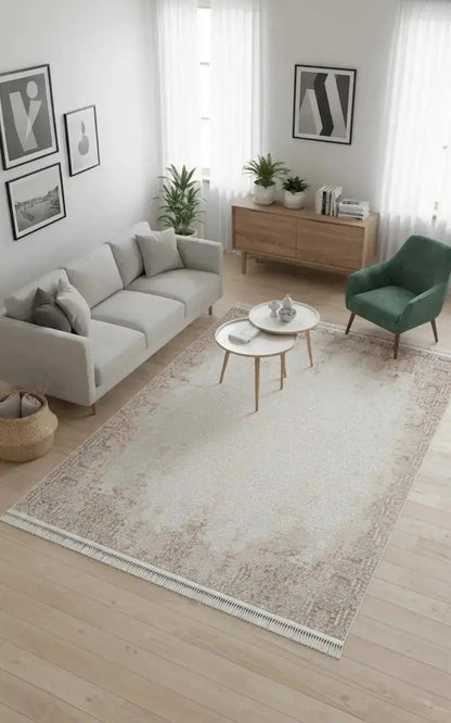 Safir 75190 070 Akrilik Modern Saçaklı Makine Halısı