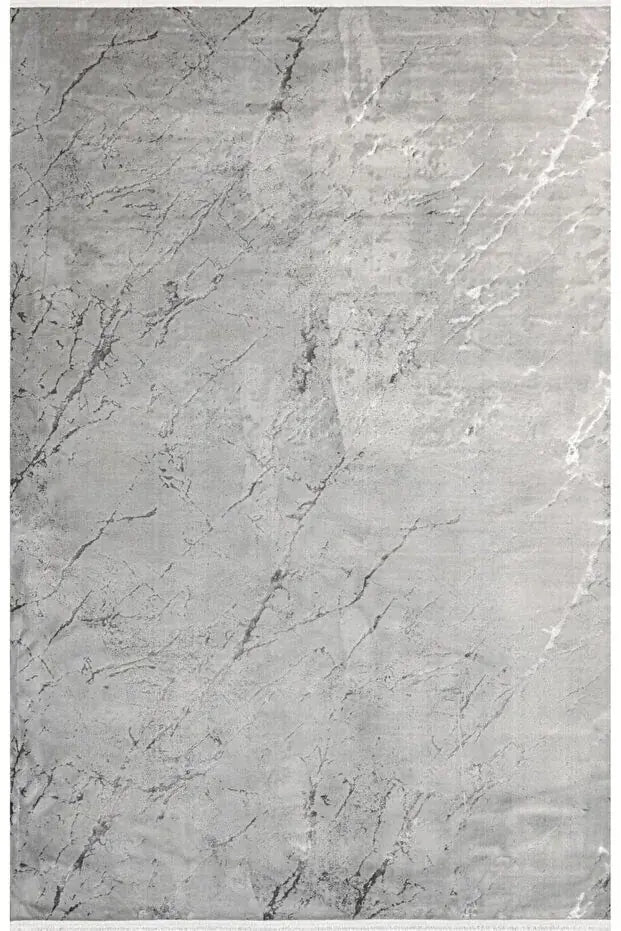 Cotton 1075 Gri Modern Tasarımlı Kaymaz Tabanlı Makine Halısı