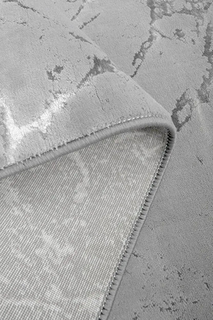 Cotton 1075 Gri Modern Tasarımlı Kaymaz Tabanlı Makine Halısı