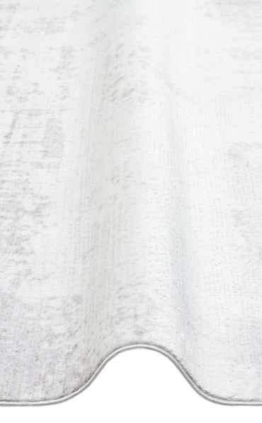 ST 106 CREAM BEIGE  - SATEEN - Yıkanabilir Kaymaz Tabanlı Hav Vermez Sık Dokuma Modern Halı