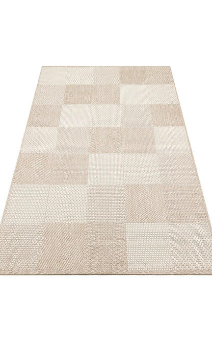 Mono MNO 01 Bej - Yıkanabilir Kaymaz Kilim Halı
