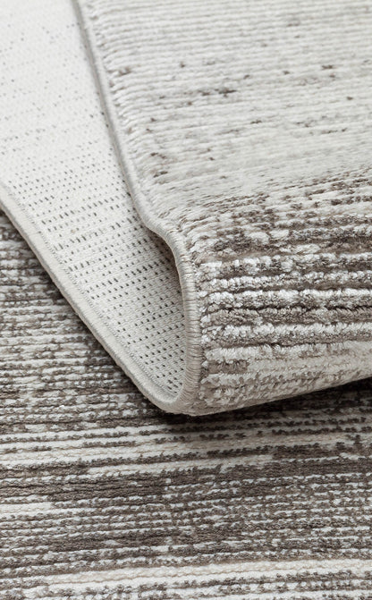 RM 01 CREAM GREY  - ROMA - Viskon ve Polyester ile Üretilen Şık Salon Halısı