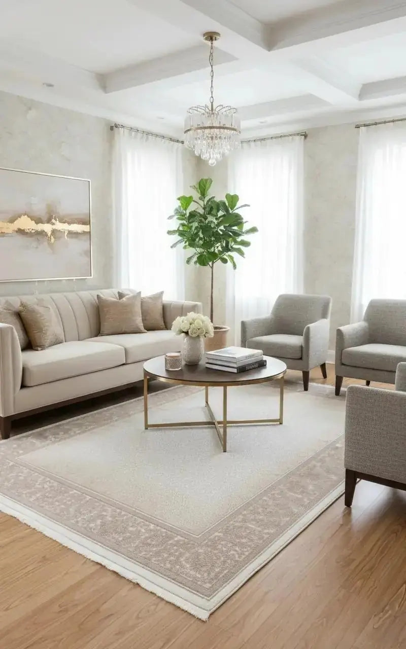Arden 79419-70 Modern Desenli Gri Akrilik Makine Halısı