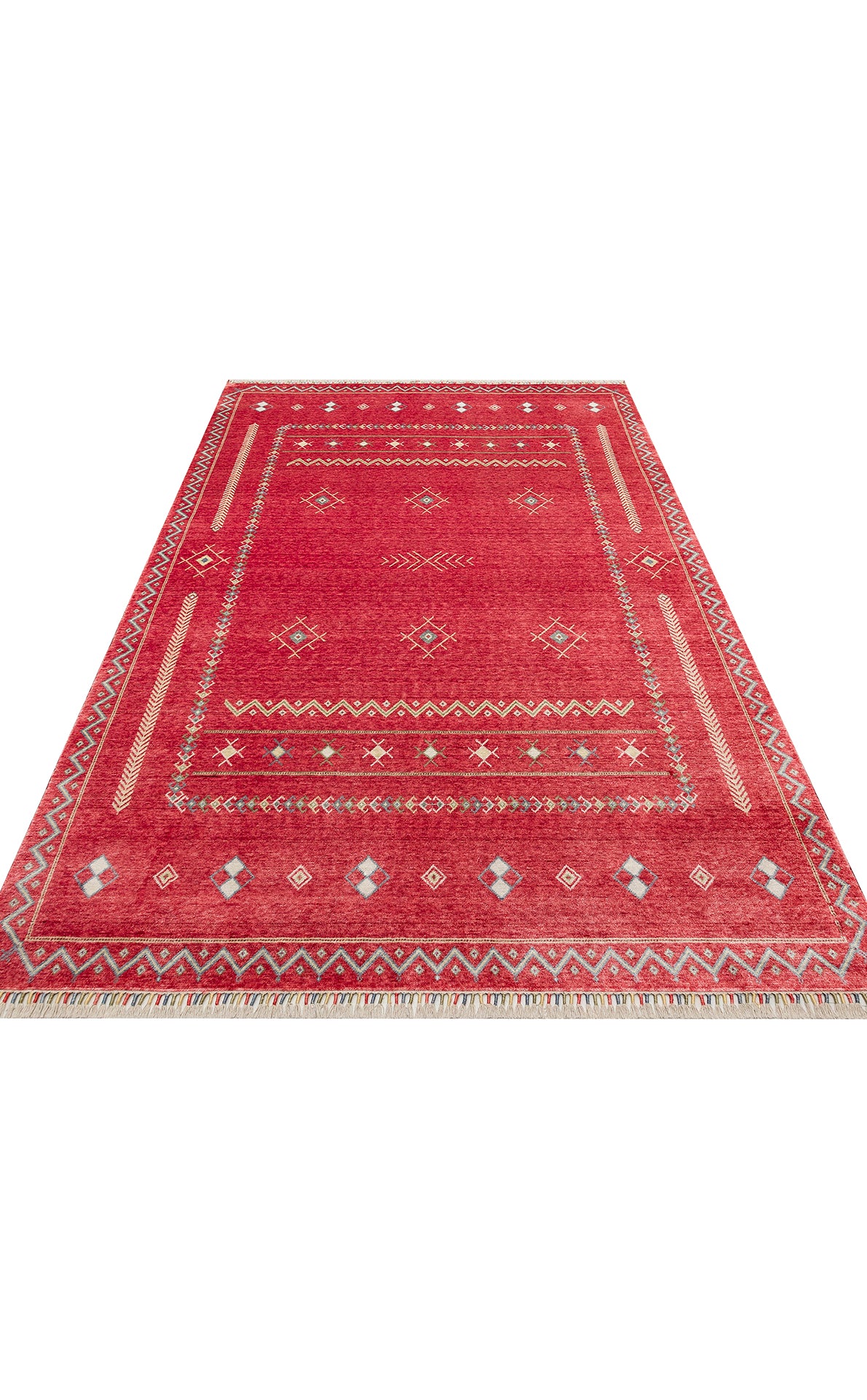 ZR 20 RED MULTY  - ZARA - Otantik Desenli El Emeği ile Üretilen Modern Uşak Halısı