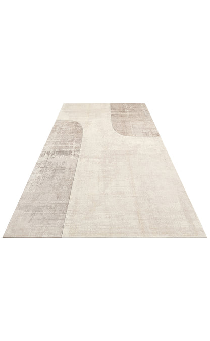 MRN 01 CREAM GREY  - MERANO - Geometrik Desenli Yüksek Kalite Sık Dokuma Salon Halısı