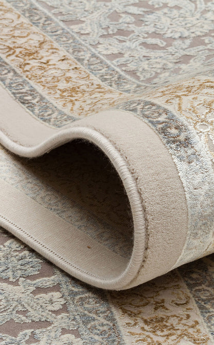 MHL 08 CREAM GREY  - MAHAL - Klasik Desenli Yüksek Kalite Sık Dokuma Salon Halısı