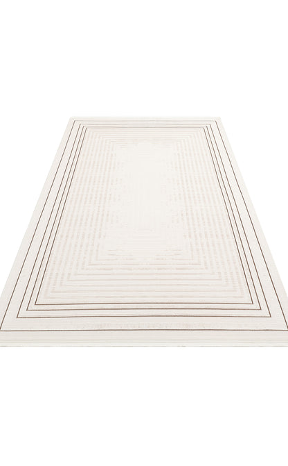 LKY 04 CREAM VIZON  - LYKIA - Sade ve Modern Akrilik Makine Halısı