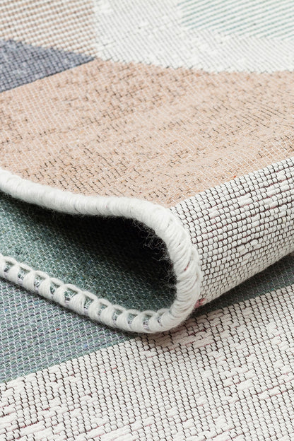Arya AR 10 Mavi Pembe - Yıkanabilir Çift Taraflı Modern Dokuma Kilim