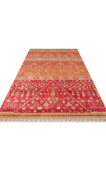 ZR 17 RED AUTUMN  - Otantik Desenli El Emeği ile Özel Tezgahlarda Üretilen Modern Uşak Halısı