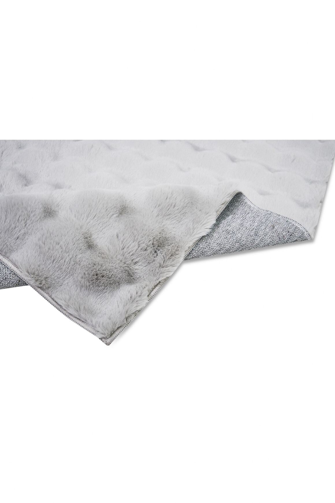Molecule Gri -Yıkanabilir Peluş Halı | Kaymaz Post Halı