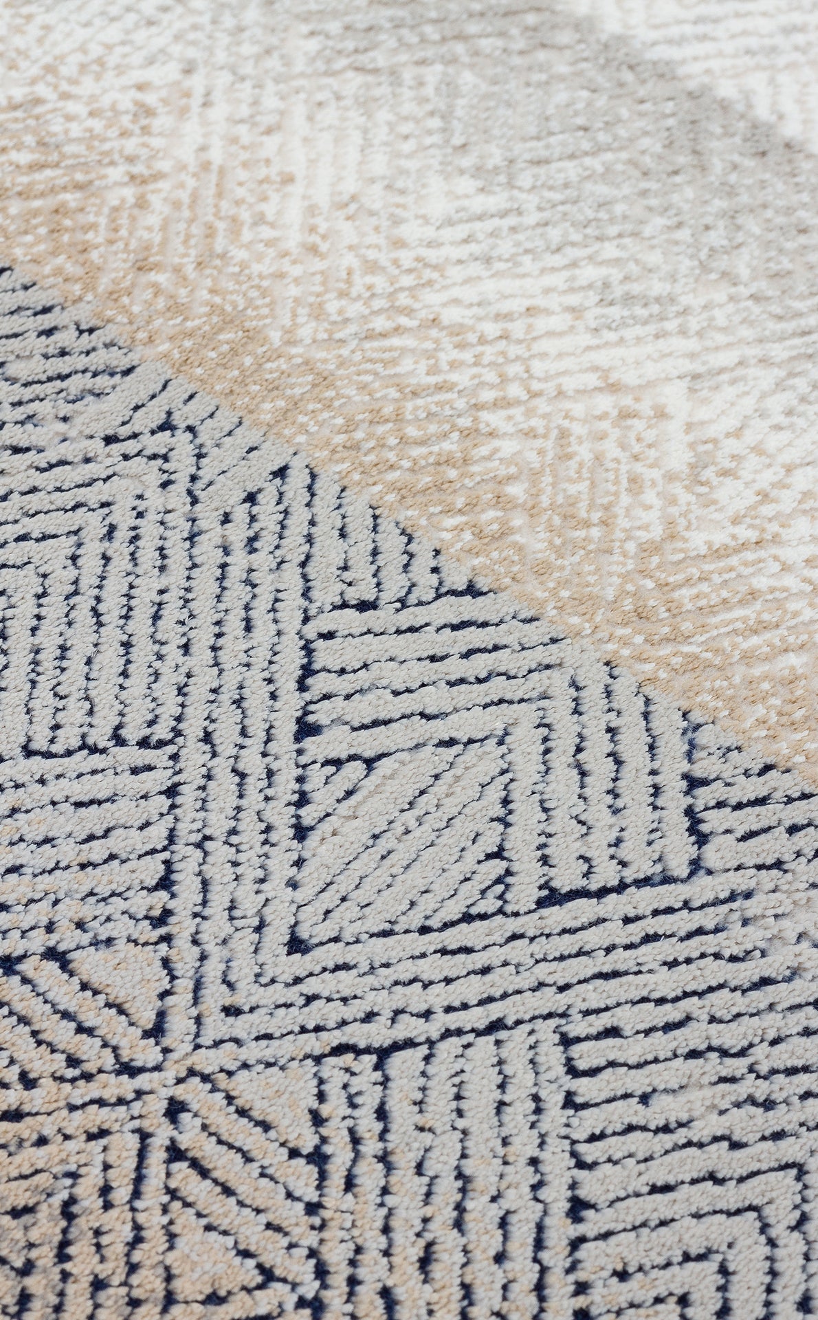 Padona PDN 08 Krem Gri - Extra Yumuşak Dokulu Sık Dokuma Modern Eskitme Desenli Halı