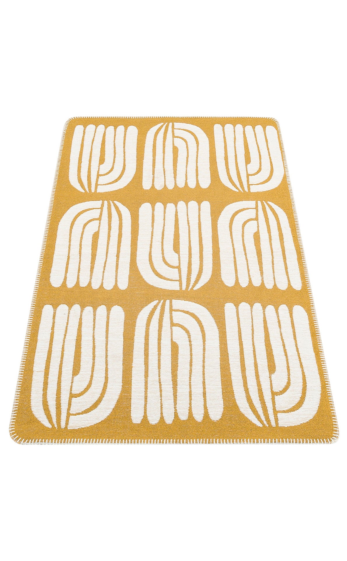 ARN 10 WHITE YELLOW  - ARYA NEO - Yıkanabilir Kaymaz Tabanlı Modern Pamuk Kilim