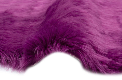 NEW DORTLU PURPLE  - NEW LOVELY - Yumuşak Dokulu Uzun Tüylü Yıkanabilir Kuzu Postu