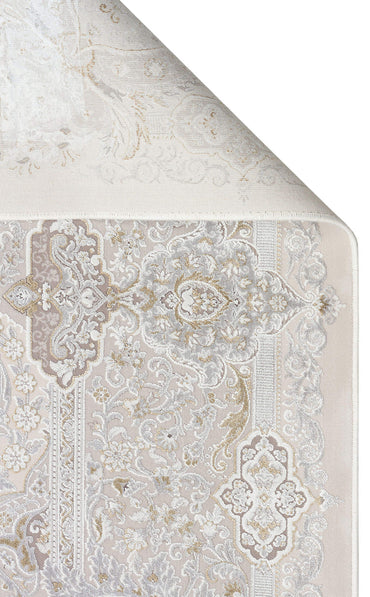 PLM 01 CREAM GREY  - PALMIRA - Yüksek Kaliteli Sık Dokuma Modern Salon Halısı