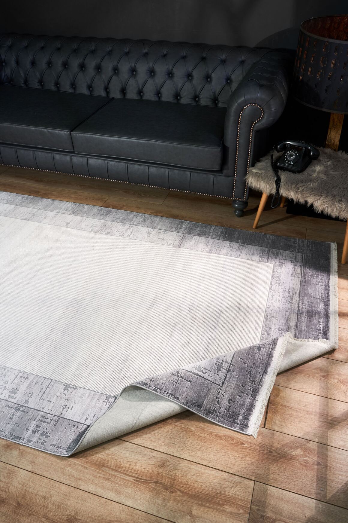Serenity 7811 Gri - Viskon Dokuma Halı | Modern Gri Salon Halısı