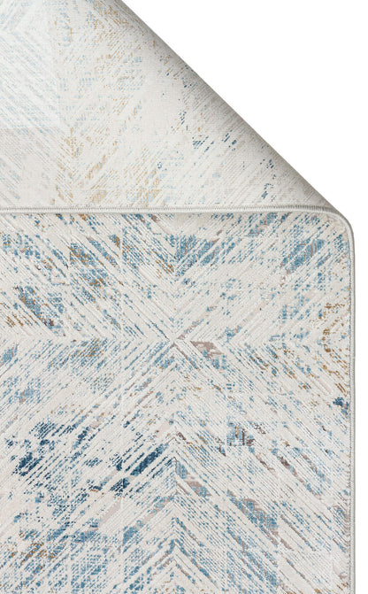 PLM 03 CREAM BLUE  - PALMIRA - Yüksek Kaliteli Sık Dokuma Modern Salon Halısı