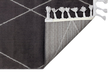 URB 02 BLACK GREY  - URBAN - Etnik Desenlere Sahip Hav Toz Vermez Yumuşak Dokulu Modern Halı