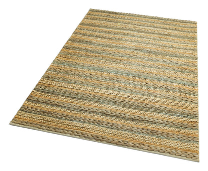 Netra S-1103 Çok Renkli XW - El Dokuma Jüt Hasır Halı Naturel Örgü Desen