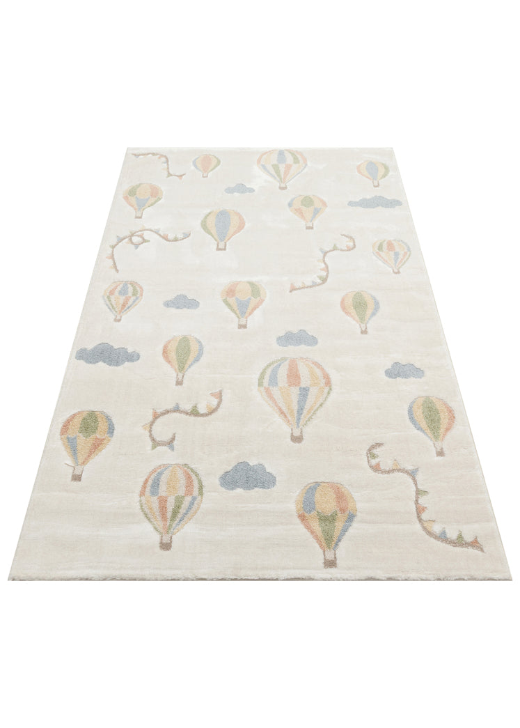 Bambino 05 Krem Multy Pastel Renkli Hav ve Toz Vermeyen Çocuk Halısı