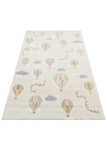 Bambino 05 Krem Multy Pastel Renkli Hav ve Toz Vermeyen Çocuk Halısı