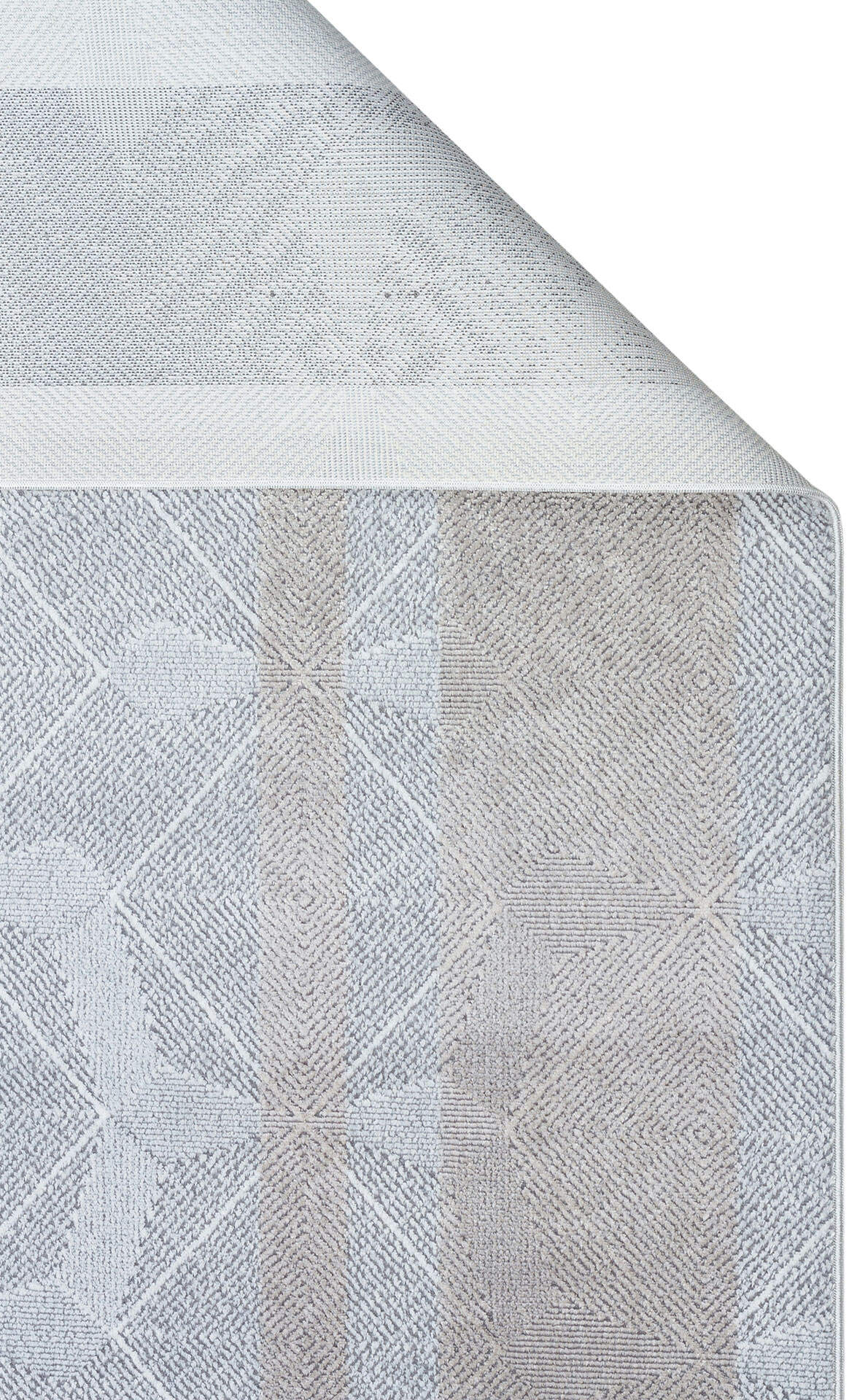 ST 103 GREY BEIGE  - SATEEN - Yıkanabilir Kaymaz Tabanlı Hav Vermez Sık Dokuma Modern Halı