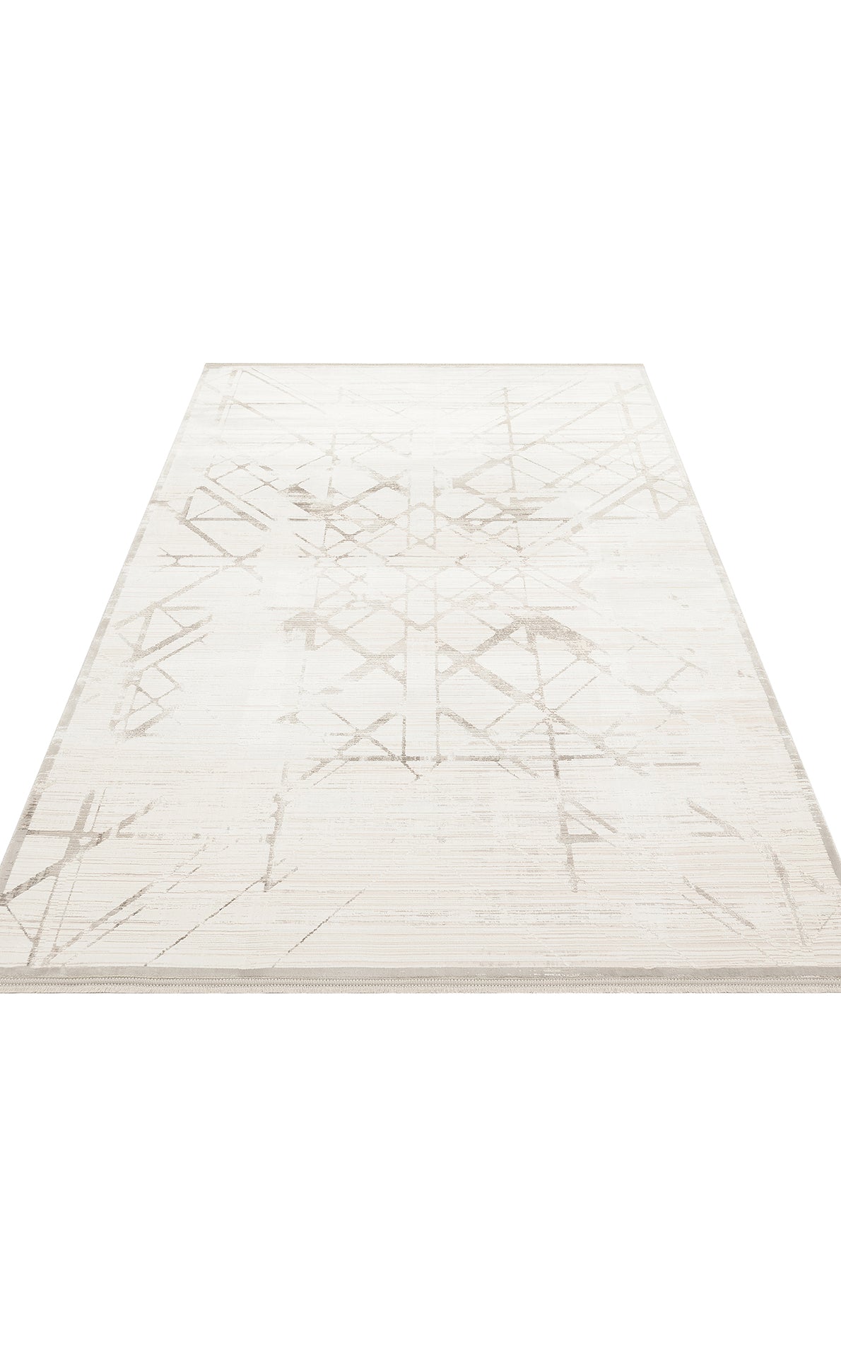 Padona PDN 02 Krem Gri - Extra Yumuşak Dokulu Sık Dokuma Modern Eskitme Desenli Halı