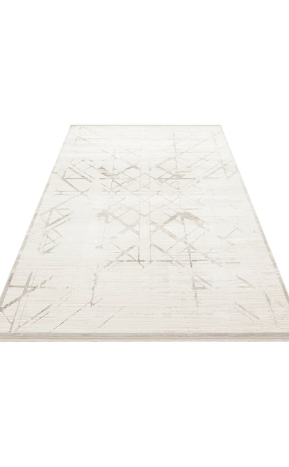 Padona PDN 02 Krem Gri - Extra Yumuşak Dokulu Sık Dokuma Modern Eskitme Desenli Halı