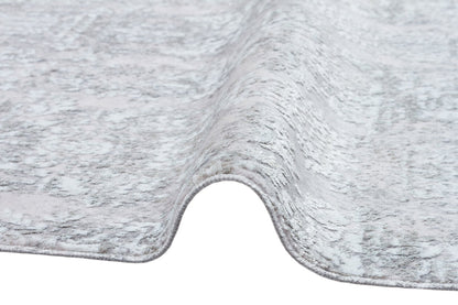 ST 06 GREY XW  - SATEEN - Hav Toz Vermez Yıkanabilir Kaymaz İnce Dokuma Modern Halı 