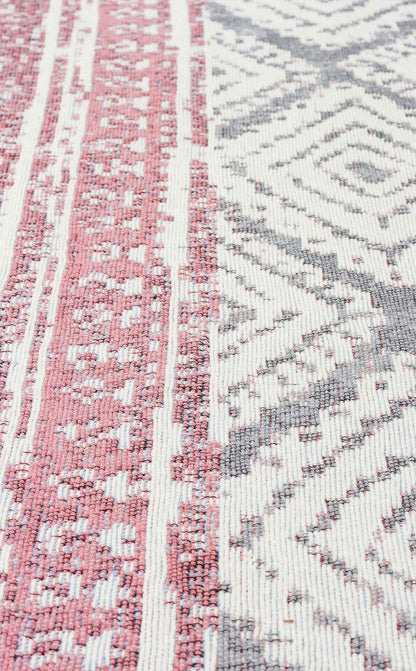 AR 04 PINK AQUA  - ARYA - Yıkanabilir Çift Taraflı Modern Desenli Dokuma Kilim