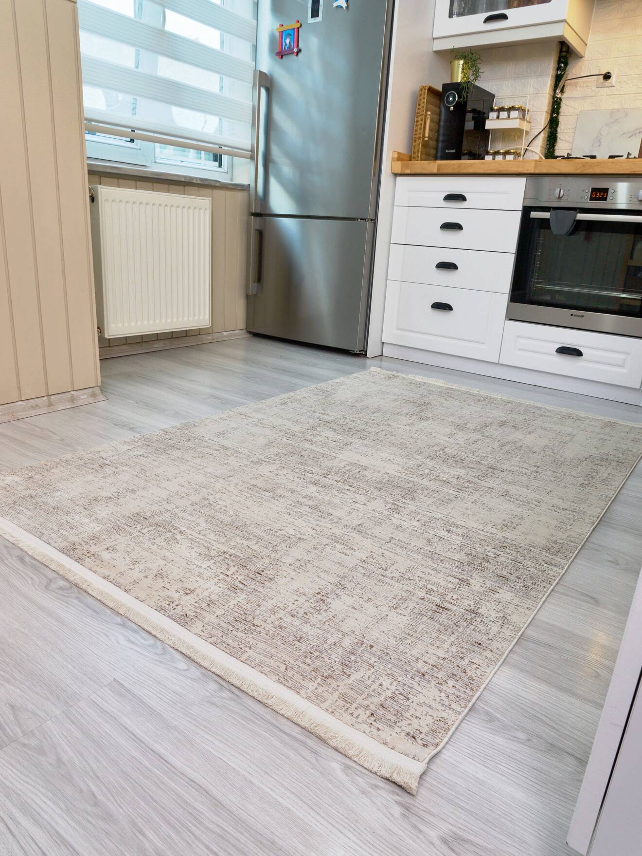 Riena 1162 Latte - Akrilik Polyester Halı | Kaymaz Tabanlı Dekoratif Halı