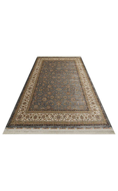 Isfahan ISF 03 Gri Krem - Viskon Klasik Desenli Seccade Sık Dokuma Seccade