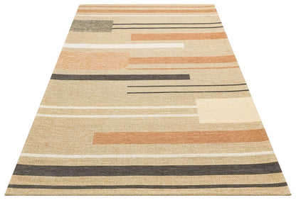 BRK 06 NATURAL TERRA  - BROOKLYN - Hasır Görünümlü Kaymaz Renkli Dokuma Modern Kilim