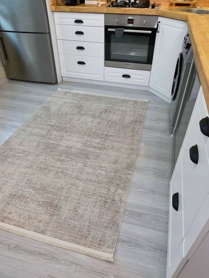 Riena 1162 Latte - Akrilik Polyester Halı | Kaymaz Tabanlı Dekoratif Halı