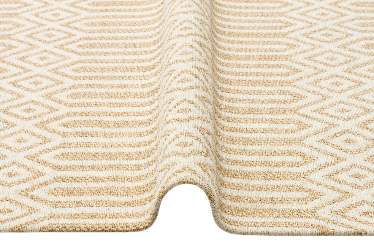 BRK 10 NATURAL IVORY  - BROOKLYN - Hasır Görünümlü Kaymaz Renkli Dokuma Modern Kilim