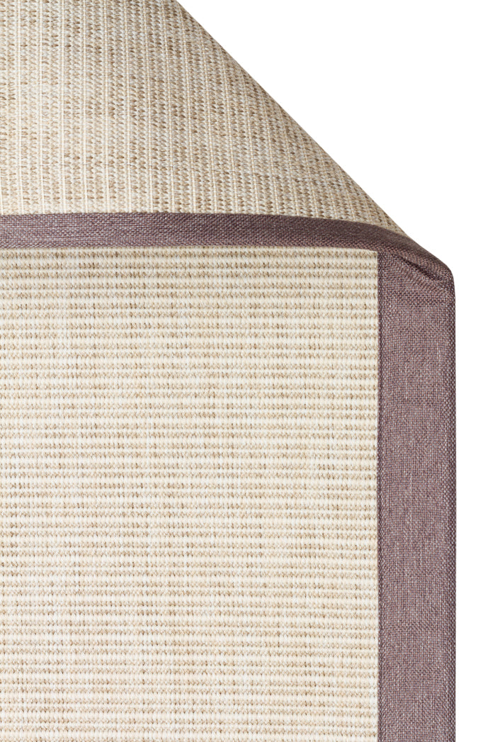 VENTURA SISAL VNT 2706 CREAM BRD MOUSE  İç ve Dış Mekan Kullanımına Uygun Hav Vermeyen Kolay Temizlenebilir Bordürlü Sisal Görünümlü Halı