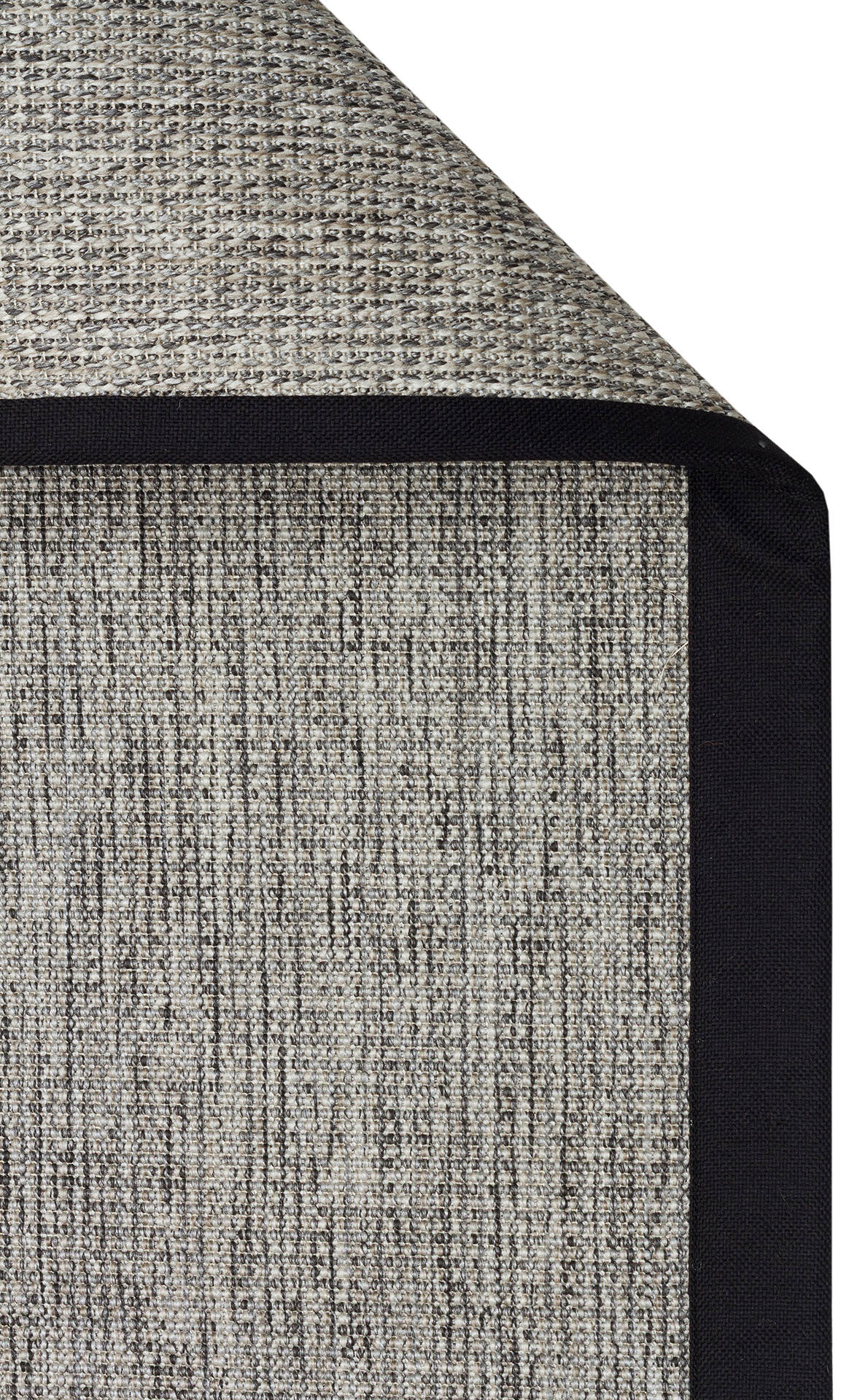 VENTURA SISAL VNT 2705 Gri BDR Siyah  İç ve Dış Mekan Kullanımına Uygun Hav Vermeyen Kolay Temizlenebilir Bordürlü Sisal Görünümlü Halı