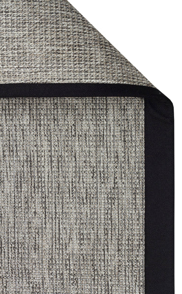 VENTURA SISAL VNT 2705 Gri BDR Siyah  İç ve Dış Mekan Kullanımına Uygun Hav Vermeyen Kolay Temizlenebilir Bordürlü Sisal Görünümlü Halı