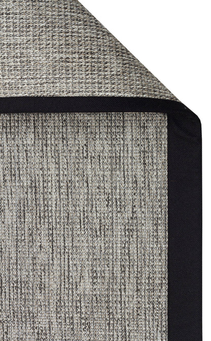 VENTURA SISAL VNT 2705 Gri BDR Siyah  İç ve Dış Mekan Kullanımına Uygun Hav Vermeyen Kolay Temizlenebilir Bordürlü Sisal Görünümlü Halı