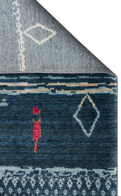 ZR 15 NAVY MULTY  - Otantik Desenli El Emeği ile Özel Tezgahlarda Üretilen Modern Uşak Halısı