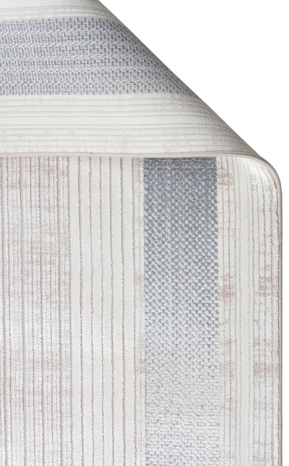MHL 13 CREAM BLUE  - MAHAL - Klasik Desenli Yüksek Kalite Sık Dokuma Salon Halısı