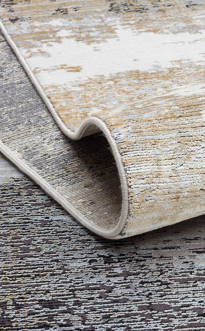 MHL 12 GREY GOLD  - MAHAL - Modern Desenli Yüksek Kalite Sık Dokuma Salon Halısı