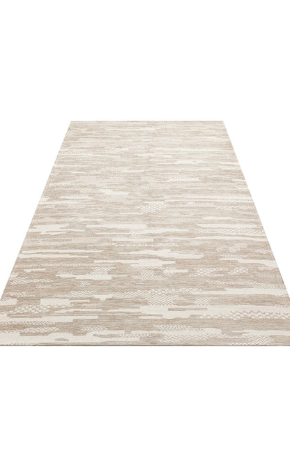 BG 01 CREAM  - BIGA - Hav Toz Vermez Kaymaz Tabanlı İnce Dokuma Modern Halı