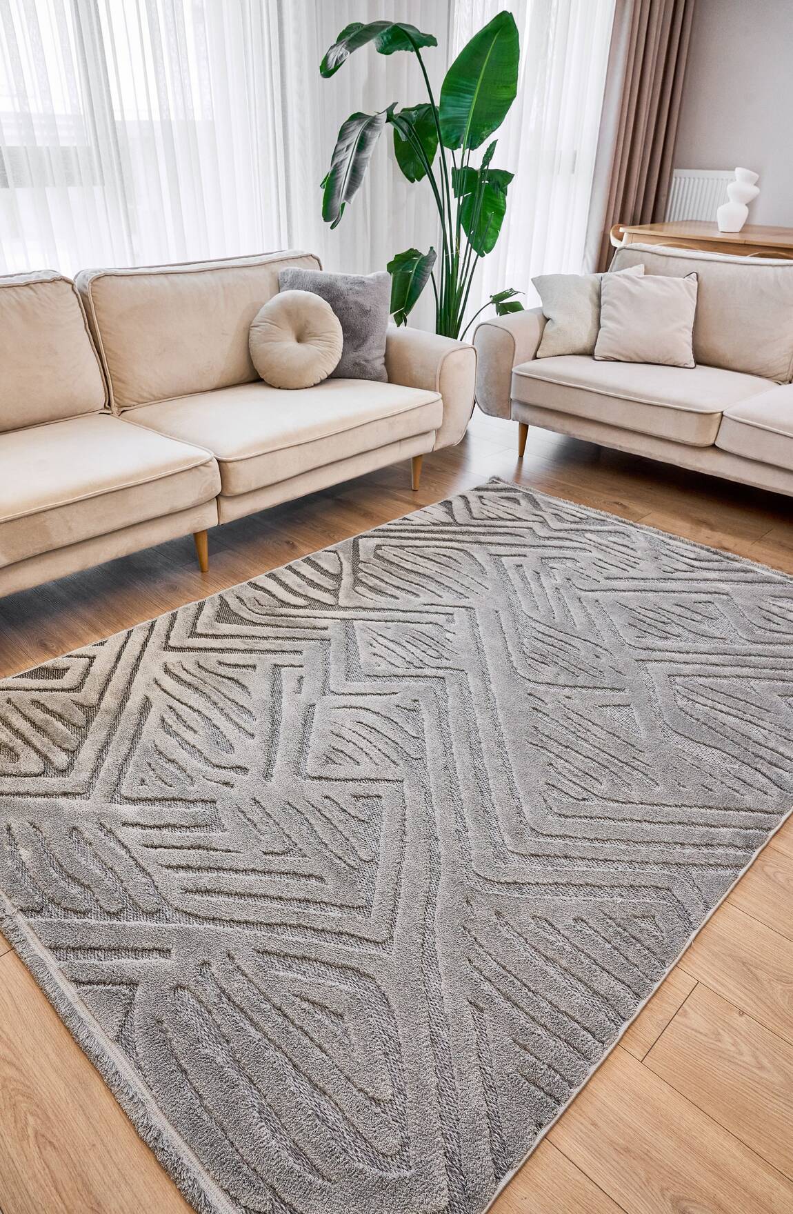 Orion 4223 Gri - Dokuma Halı | Flat Cut Desenli Salon Halısı