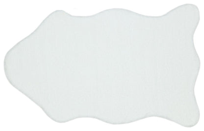 Solo 1611 Beyaz - Tüy Dökmez Kaydırmaz Tabanlı Modern Peluş Halı