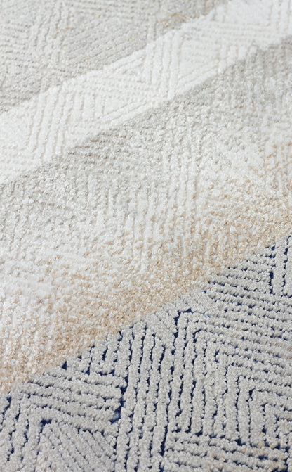 Padona PDN 08 Krem Gri - Extra Yumuşak Dokulu Sık Dokuma Modern Eskitme Desenli Halı