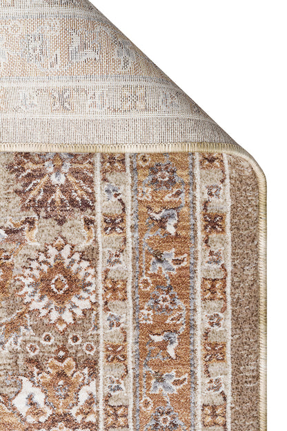 SOF 01 CREAM GOLD  - SOFIA - Renkli El Dokuma Uşak Halı Desenlerine Sahip Makine Halısı 