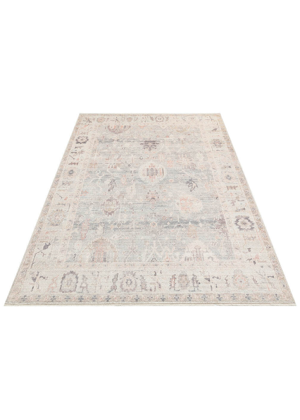 Grace GRC 02 SKY - Pastel Tonlu Vintage Desenli Klasik Hav Vermeyen Halı